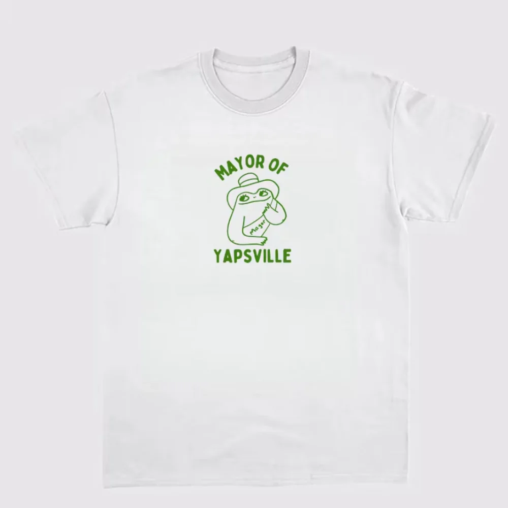 Mayor of Yapville Unisex Cotton Tee, Size M, White - Picture 1 of 1